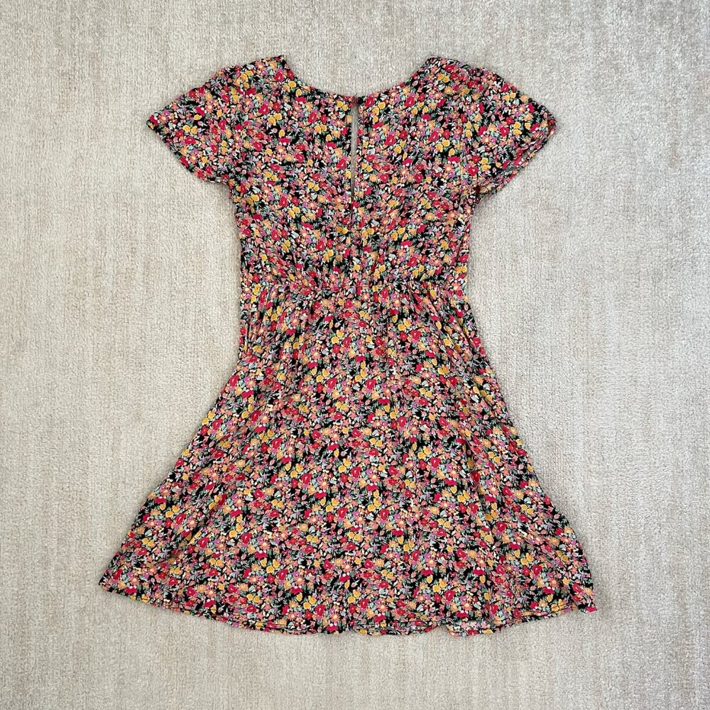 Kohl's Mason & Belle Floral Short Sleeve Rayon Mini Dress S - Picture 4 of 10